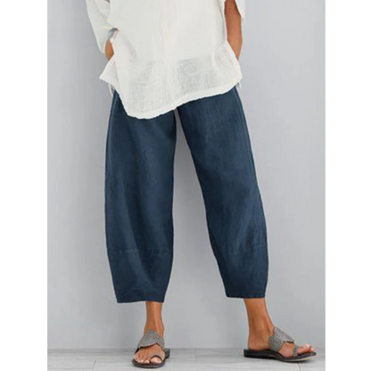 Leinenhose Damen – lockere Freizeithose aus Leinen, Detailansicht