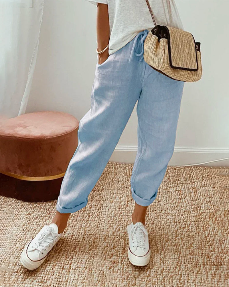 Sommerhose Damen mit hohem Bund