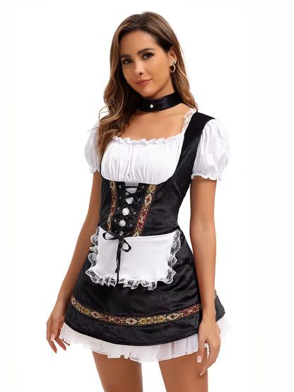 Dirndl Damen mit Schnürmieder und Puffärmeln – Trachtenkleid