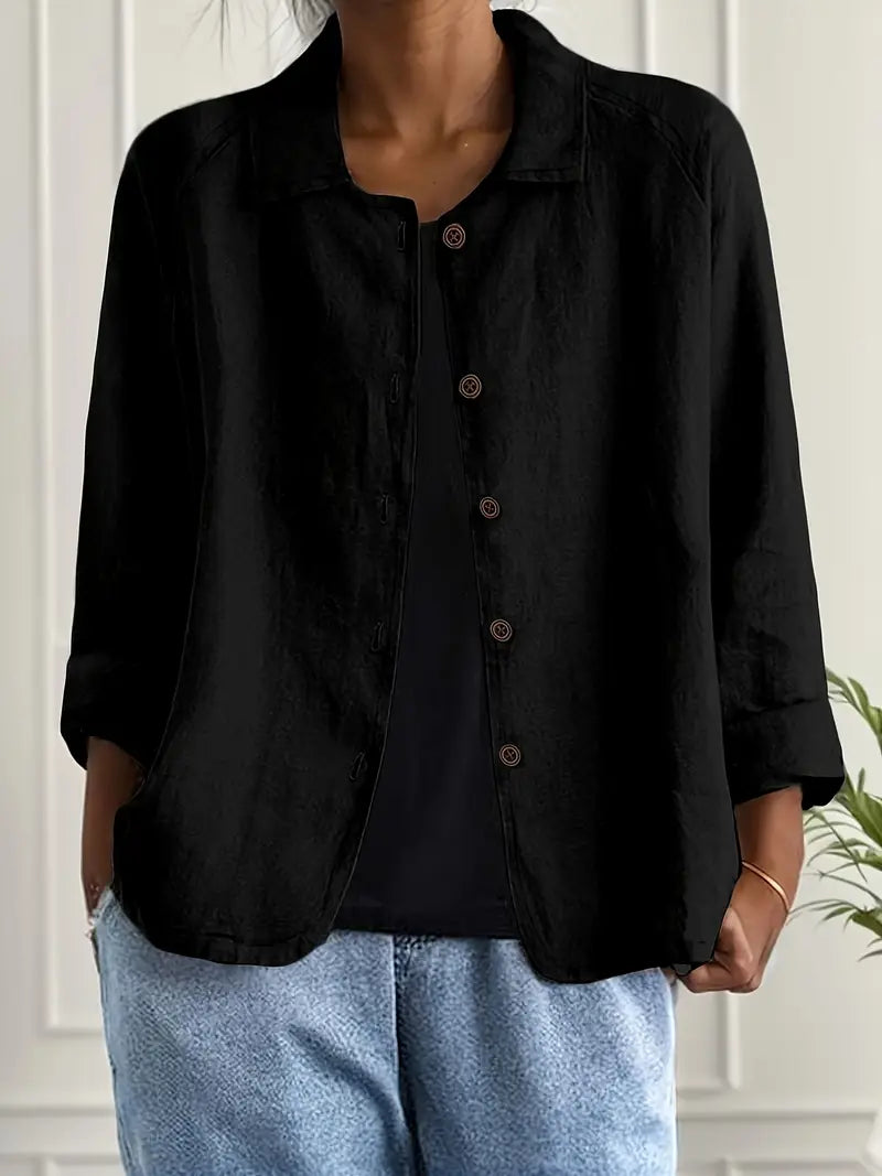 Damen leichte Jacke mit Knopfleiste – Casual Übergangsjacke
