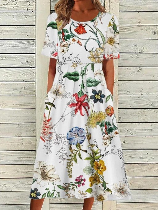 Midikleid mit Blumenmuster – luftiges Sommerkleid in Midilänge