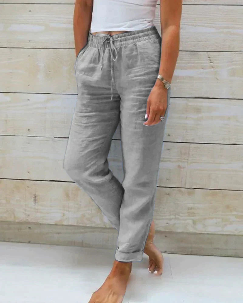 Baumwollhose Damen unifarben