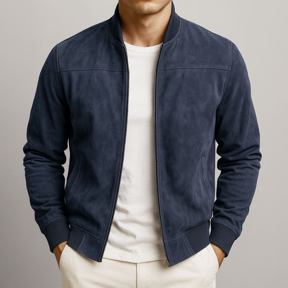 Herrenjacke mit gerippten Bündchen
