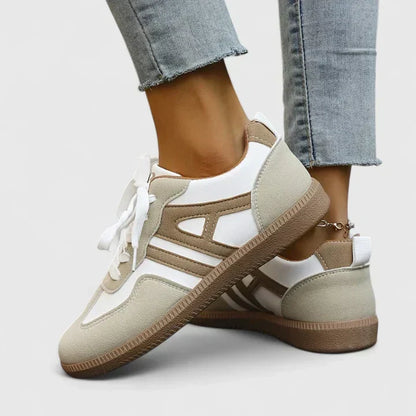 Damen Sneaker orthopädisch Khaki-Weiß