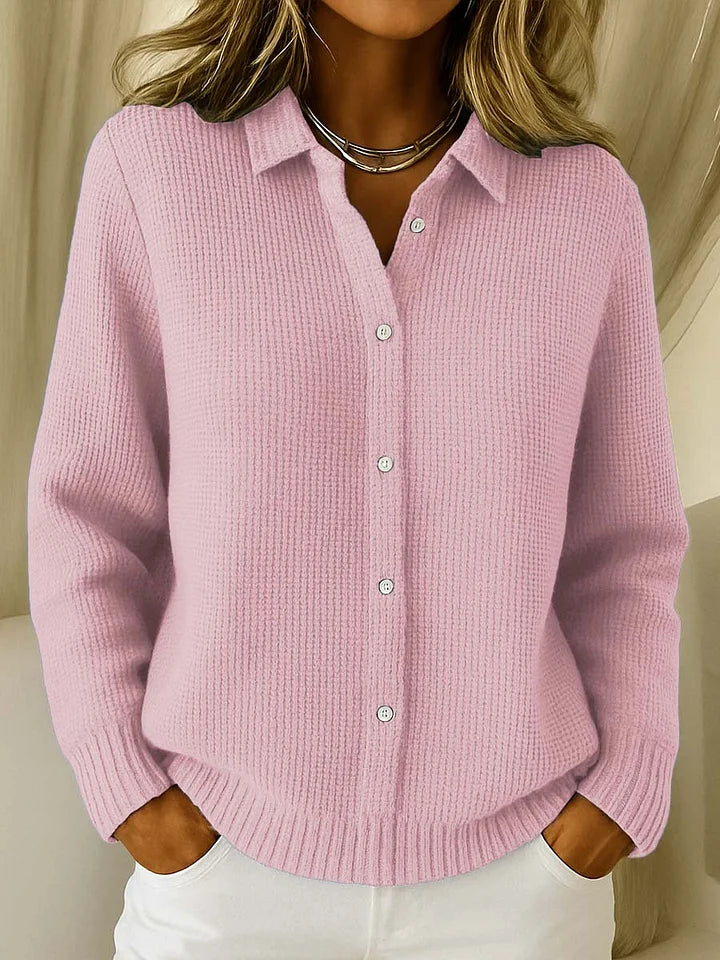 Longline-Strickjacke Damen aus Baumwolle – Cardigan, Detailansicht