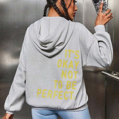 Damen Hoodie mit Kapuze und gerippten Abschlüssen