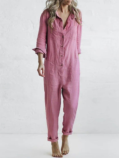Overall Damen mit Knopfleiste und Taschen