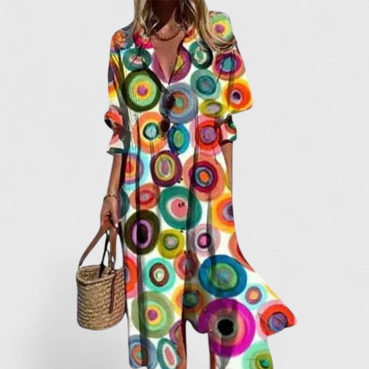 Boho-Kleid Damen aus Polyester – Sommerkleid, Detailansicht