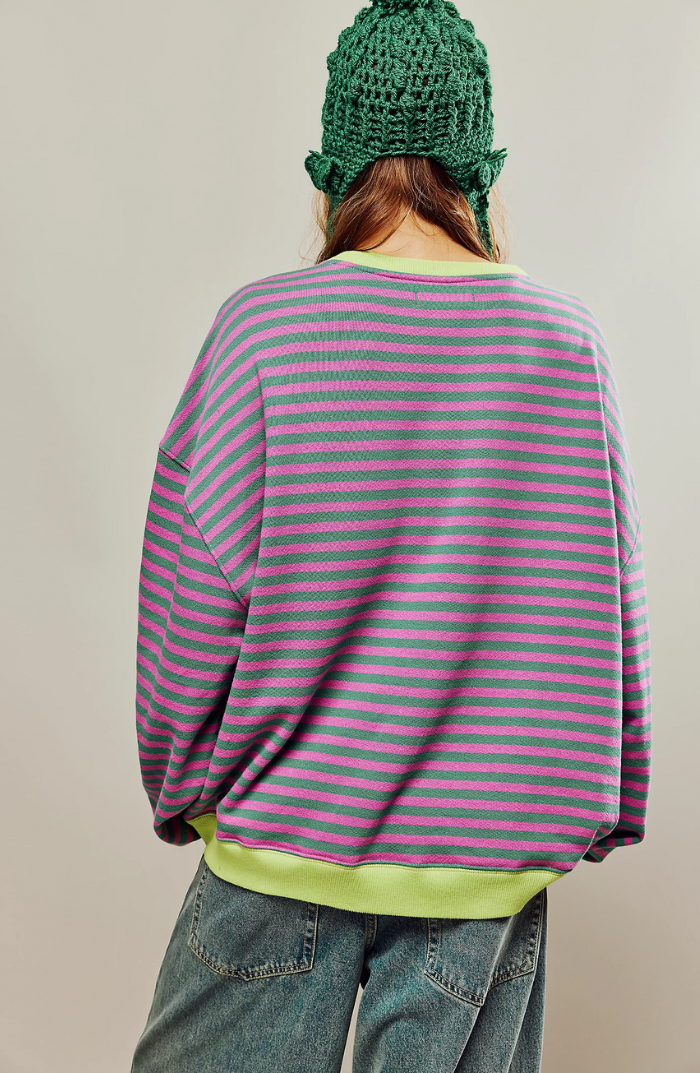 Oversize Strickpullover Damen gestreift – gemütlicher Pullover im lockeren Schnitt