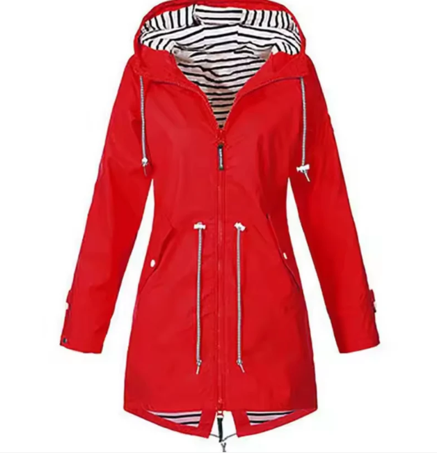 Wasserabweisende Jacke mit Kapuze aus Polyamid – leichte Übergangsjacke