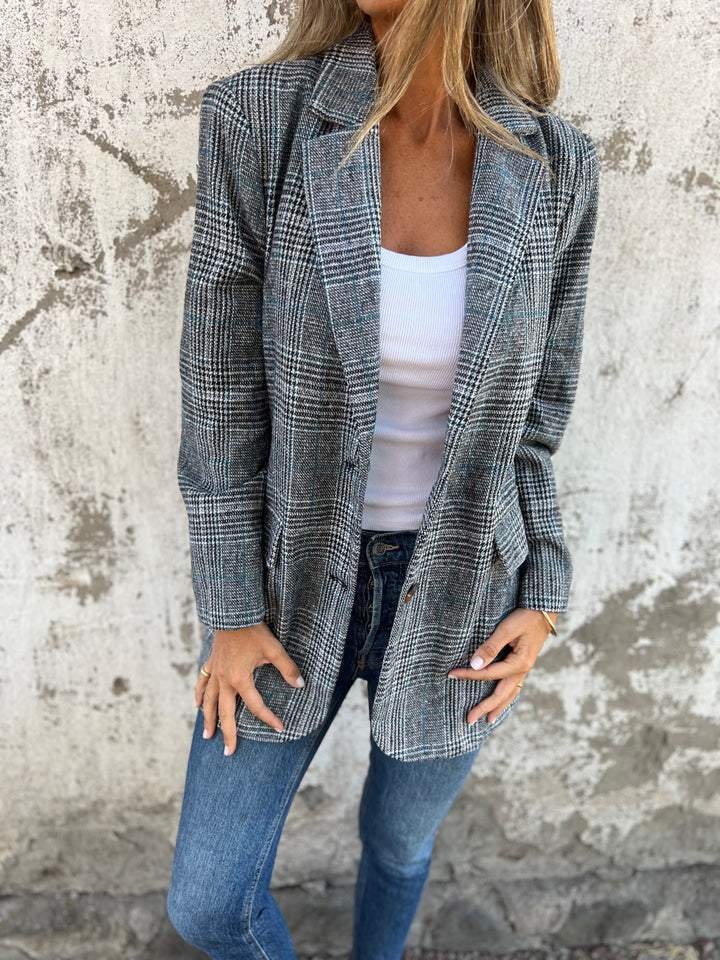 Damen Blazer kariert tailliert