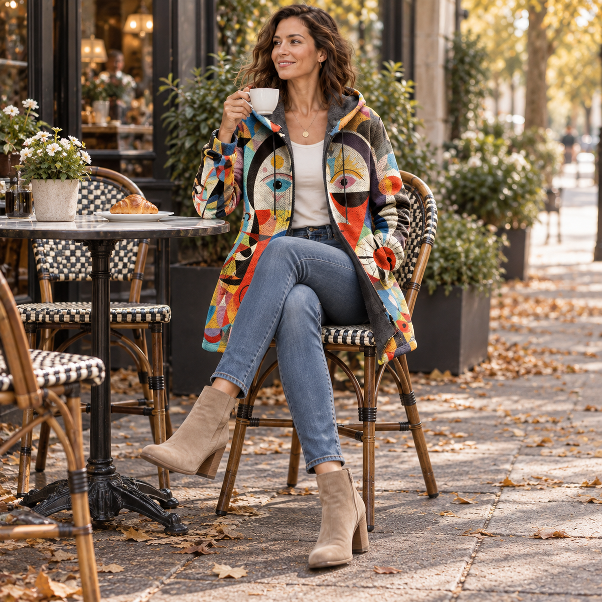 Damen Hoodie kunstvoll – stilvoller Kapuzenpullover
