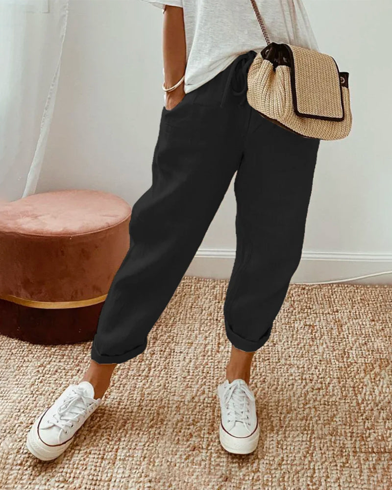 Freizeithose Damen tapered Schnitt