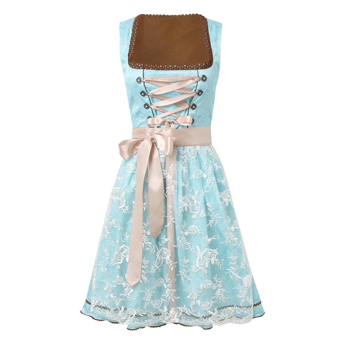 Dirndl Damen mit Spitzenmieder und Schnürung – Trachtenkleid