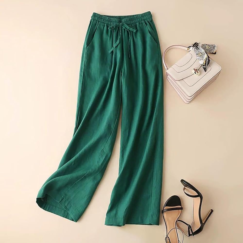 Lockere Stoffhose Damen aus Leinenmischung