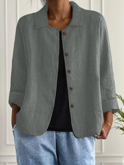 Damen leichte Jacke mit Knopfleiste – Casual Übergangsjacke