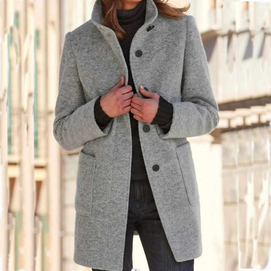 Eleganter Wintermantel Damen mit Knopfleiste