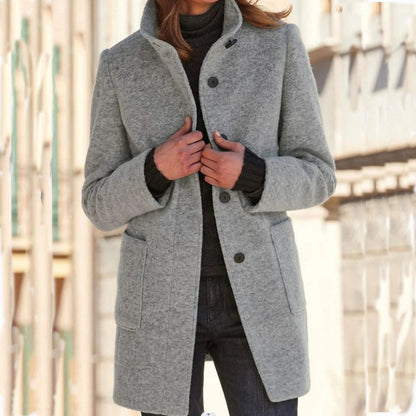 Eleganter Wintermantel Damen mit Knopfleiste