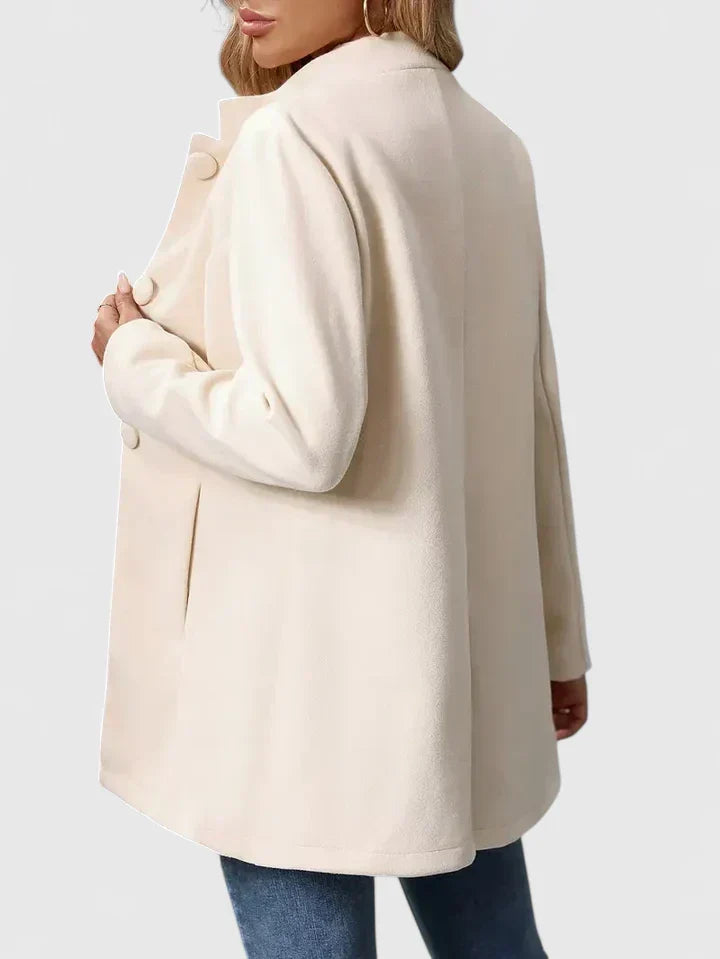 Elegante Jacke Damen ohne Kragen – taillierte Jacke mit Knopfverschluss
