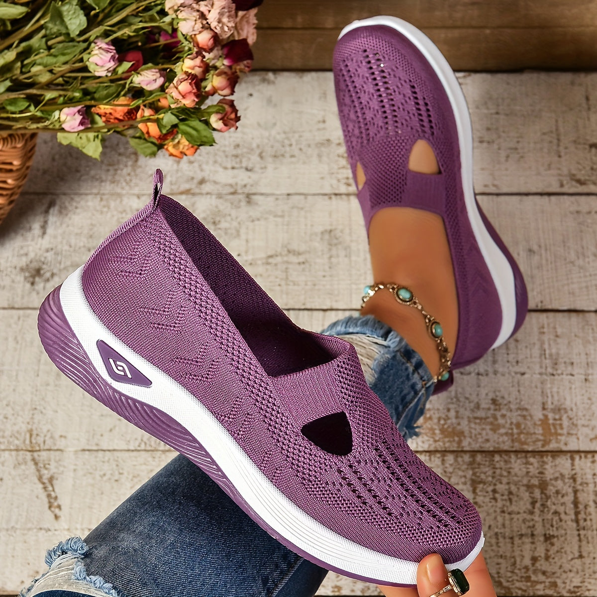 Bequeme Slip-on Schuhe aus Textil – leichte Halbschuhe mit weichem Fußbett
