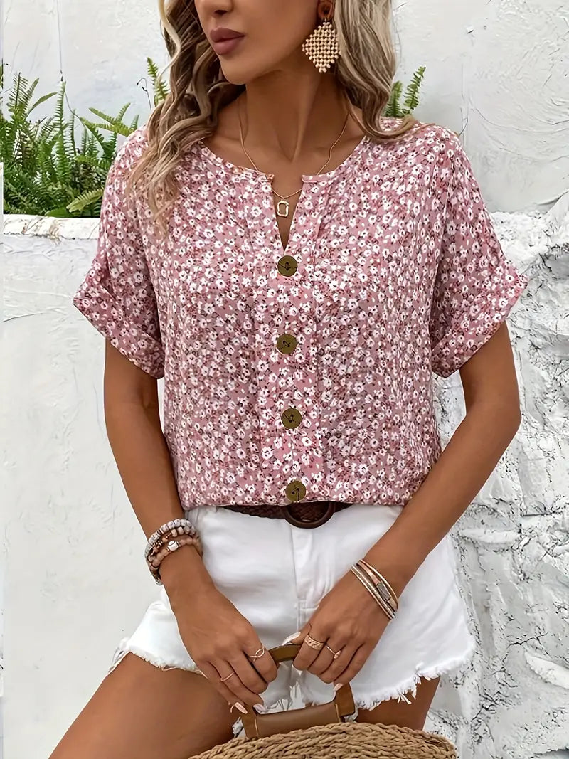 Leinenbluse Damen mit Knopfleiste
