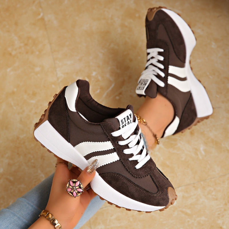Plateau-Sneaker Damen mit Kontraststreifen