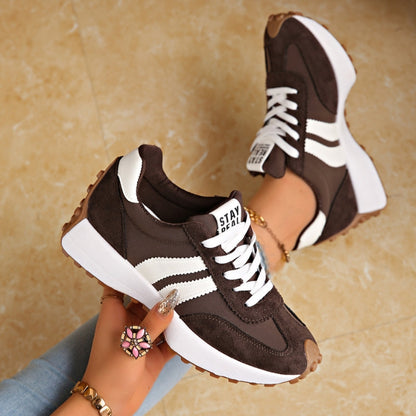 Plateau-Sneaker Damen mit Kontraststreifen