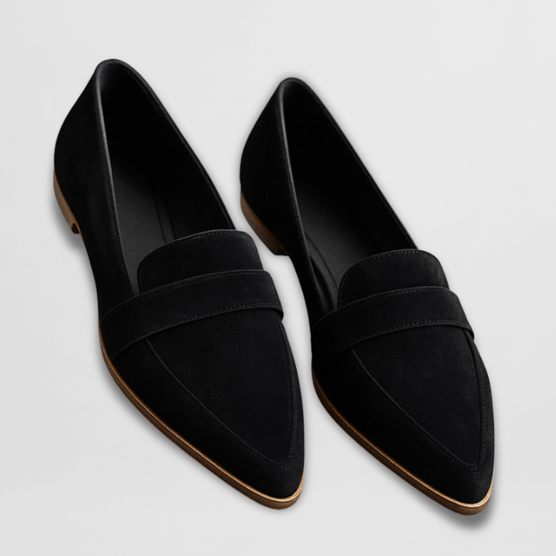 Orthopädische Loafer Damen aus Wildleder – Slipper mit Fußbett, Detailansicht