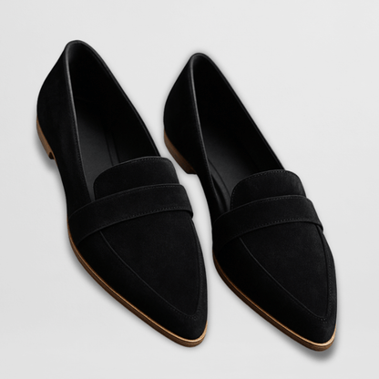 Orthopädische Loafer Damen aus Wildleder – Slipper mit Fußbett, Detailansicht