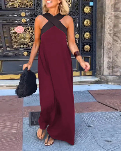 Maxikleid mit Wickel-Ausschnitt – luftiges Sommerkleid mit V-Ausschnitt