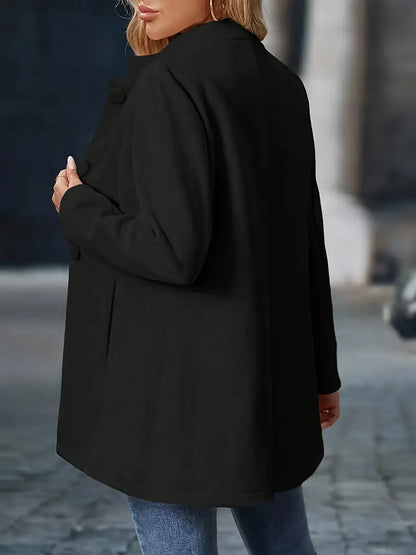 Damen Wintermantel mit Knöpfen – klassischer Wollmantel