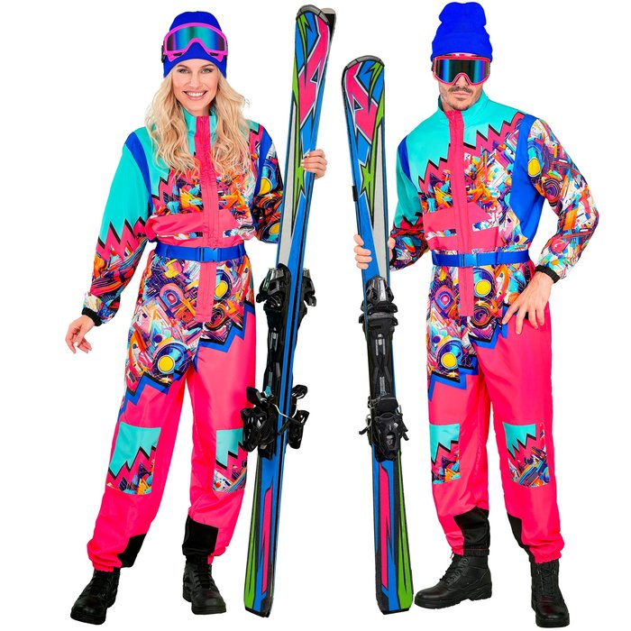 Damen Skianzug einteilig Retro – bunter Overall für den Winter