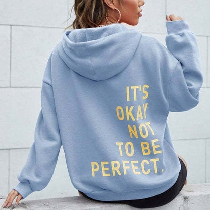 Lockerer Kapuzenpullover Damen mit Print