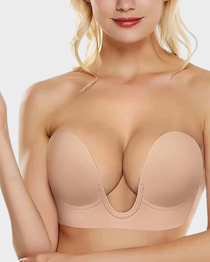 Trägerloser Push-up BH – nahtloser BH mit tiefem U-Ausschnitt