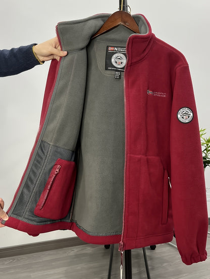 Fleecejacke aus weichem Fleece – Outdoor-Jacke mit hohem Kragen