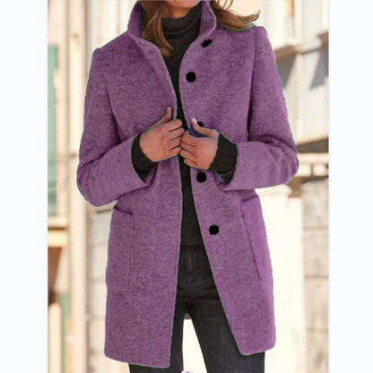 Damen Wollmantel warm und klassisch