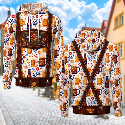 Unisex Oktoberfest Hoodie mit Trachten-Print – Kapuzenpullover kariert