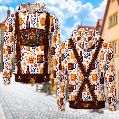 Damen Oktoberfest Hoodie mit Trachten-Print kariert Kapuzenpullover