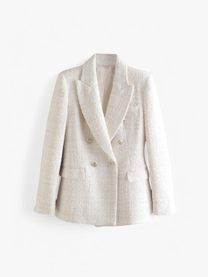 Tweed-Blazer Damen – taillierter Blazer, Detailansicht