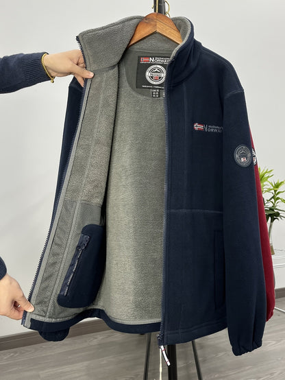 Fleecejacke aus weichem Fleece – Outdoor-Jacke mit hohem Kragen