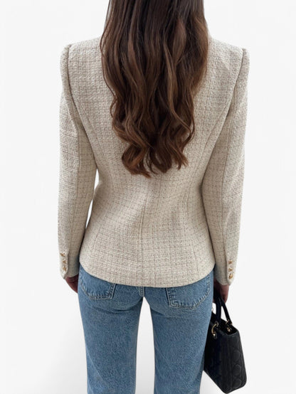 Tweed-Blazer Damen – taillierter Blazer, Detailansicht