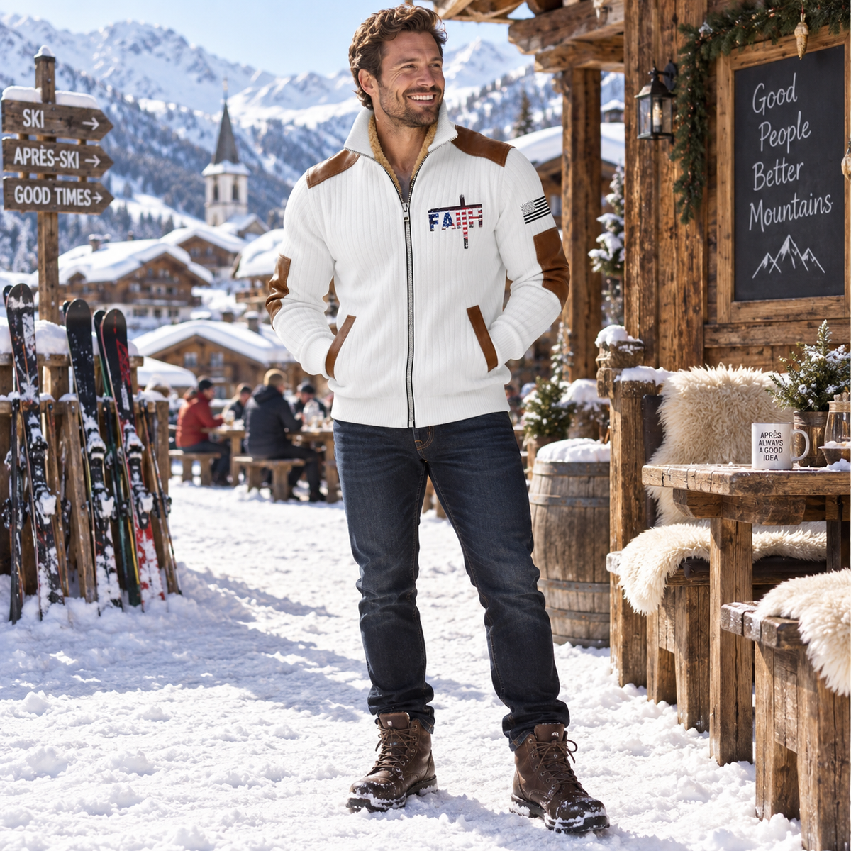 Herren Fleecejacke mit Kapuze und Reißverschluss – Jacke