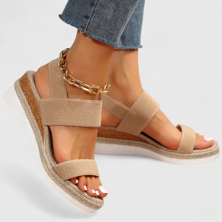 Orthopädische Sandalen Damen in Braun – bequeme Komfort-Sandalen mit Fußbett, Vorderansicht