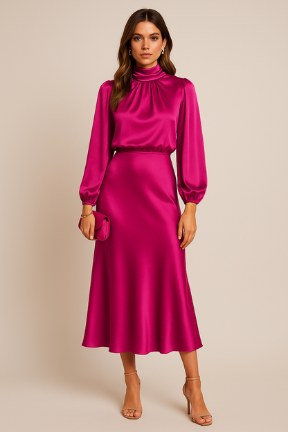 Midikleid Damen in Aprikose