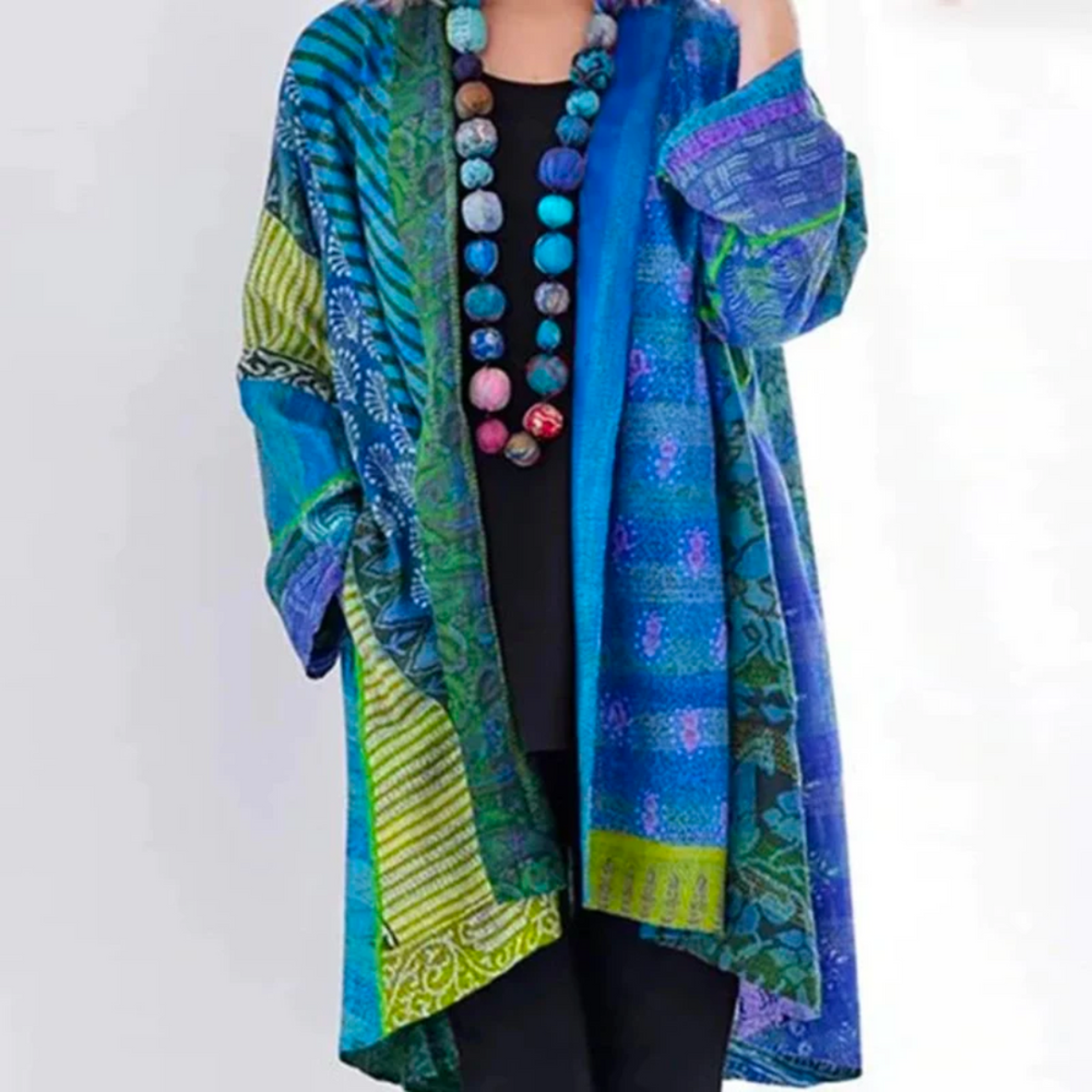 Damen Boho-Strickjacke lang Duster Cardigan