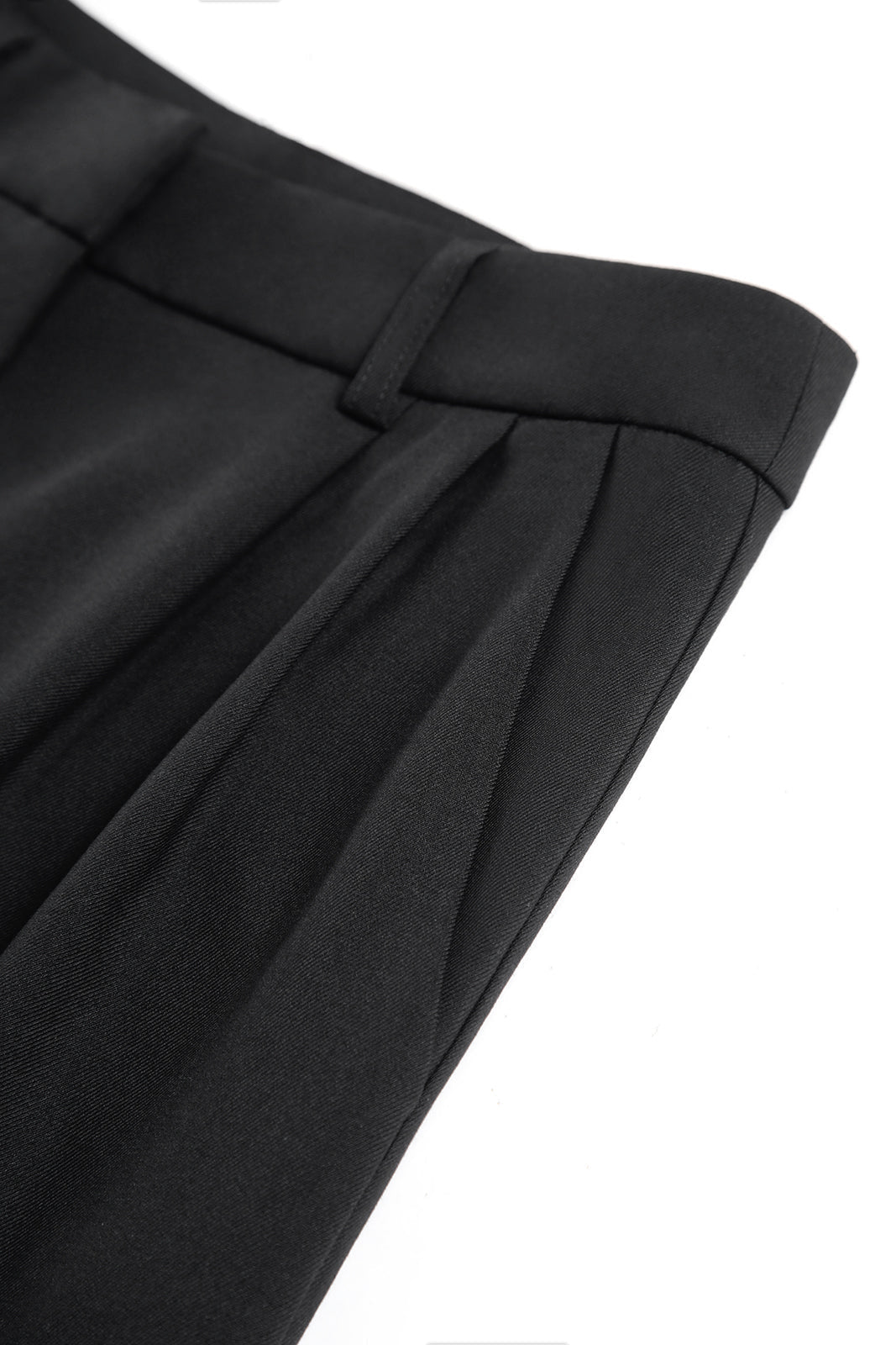 Weite Hose Damen High-Waist aus Polyester – Bundfaltenhose, Detailansicht