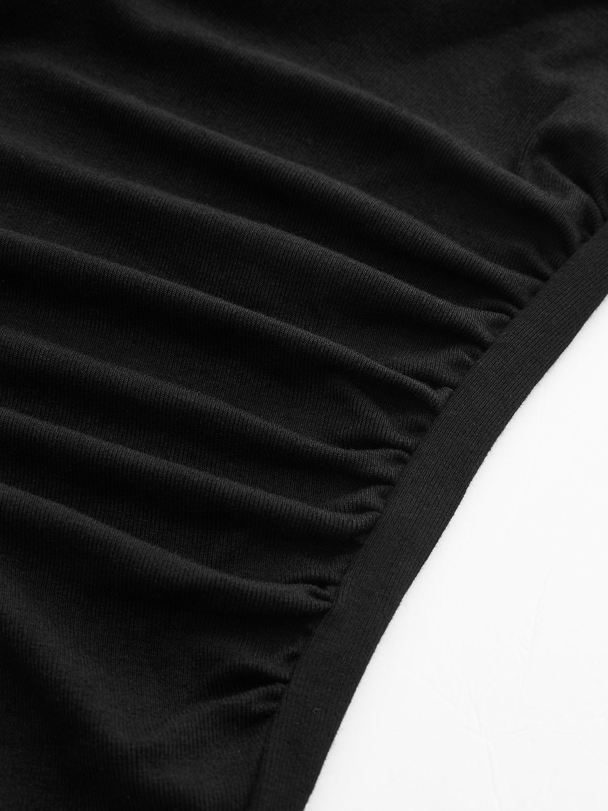 Longsleeve Damen gerippt – asymmetrisches Strickshirt in Schwarz