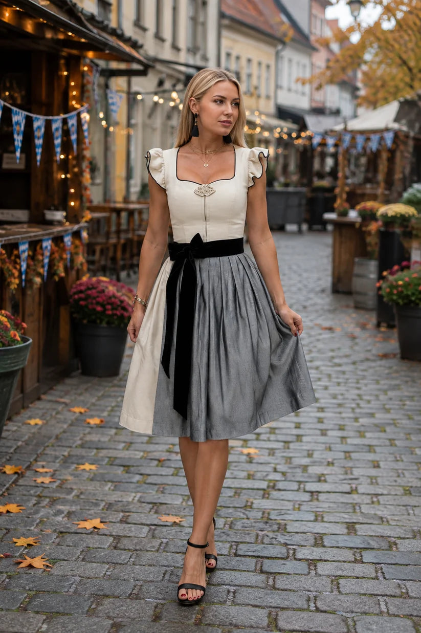 Oktoberfestkleid Damen – Dirndl für das Bierfest in Weiß