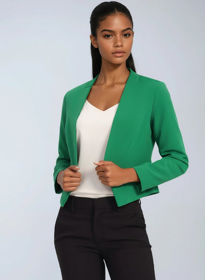 Cropped Blazer Damen aus Polyester – kurzer Blazer, Detailansicht