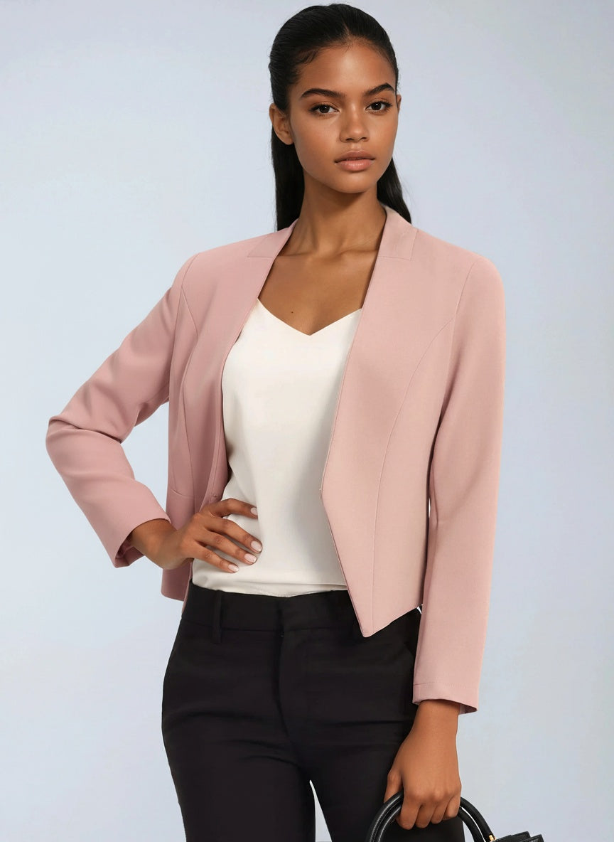 Cropped Blazer Damen aus Polyester – kurzer Blazer, Detailansicht
